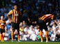 A dejected Tom Huddlestone of Hull City looks on during the Barclays Premier League match between Tottenham Hotspur and Hull City at White Hart Lane on May 16, 2015