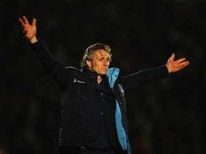 Gareth Ainsworth manager of Wycombe Wanderers reacts during the Sky Bet League Two Playoff semi final match between Wycombe Wanderers and Plymouth Argyle at Adams Park on May 14, 2015
