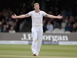 Ben Stokes appeals during day two of England's First Test with New Zealand on May 22, 2015