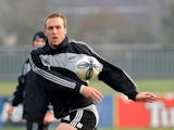 Bryn Evans in action during an All Blacks training session held at Rugby Park on June 25, 2009
