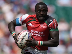 Collins Injera of Kenya in action during the Bowl Semi Final match between Samoa and Kenya in the Marriott London Sevens at Twickenham Stadium on May 17, 2015
