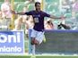 Alberto Gilardino of Fiorentina celebrates after scoring his team's second goal during the Serie A match between US Citta di Palermo and ACF Fiorentina at Stadio Renzo Barbera on May 24, 2015