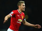Manchester United's young striker James Wilson celebrates a goal against Cambridge United on February 3, 2015