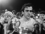 A thoughtful Michel Platini holds the cup, on May 29, 1985
