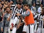 Juventus' midfielder Stefano Sturaro celebrates after scoring during the Italian Serie A football match Juventus vs Napoli on May 23, 2015