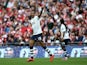 Jermaine Beckford of Preston North End celebrates after scoring his hat trick during the League One play-off final between Preston North End and Swindon Town at Wembley Stadium on May 24, 2015
