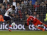 West Bromwich Albion's striker Saido Berahino scores from the penalty spot during the English Premier League football match between West Bromwich Albion and Chelsea at The Hawthorns in West Bromwich, central England, on May 18, 2015