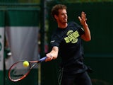 Andy Murray during a practice session at the French Open on May 29, 2015