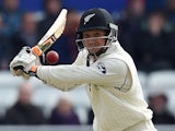 New Zealand's BJ Watling bats on the third day of the second cricket test match between England and New Zealand at Headingley in Leeds, northern England, on May 31, 2015