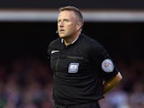 Referee Jonathan Moss during the Sky Bet Championship Playoff Semi-Final at Griffin Park between Brentford and Middlesbrough on May 8, 2015