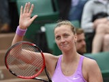 Czech Republic's Petra Kvitova reacts after winning her match against Spain's Silvia Soler Espinosa during the women's second round of the Roland Garros 2015 French Tennis Open in Paris on May 28, 2015