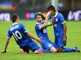 Ruslan Rotan (C) of Dnipro celebrates scoring his team's second goal with team mates during the UEFA Europa League Final match between FC Dnipro Dnipropetrovsk and FC Sevilla on May 27, 2015