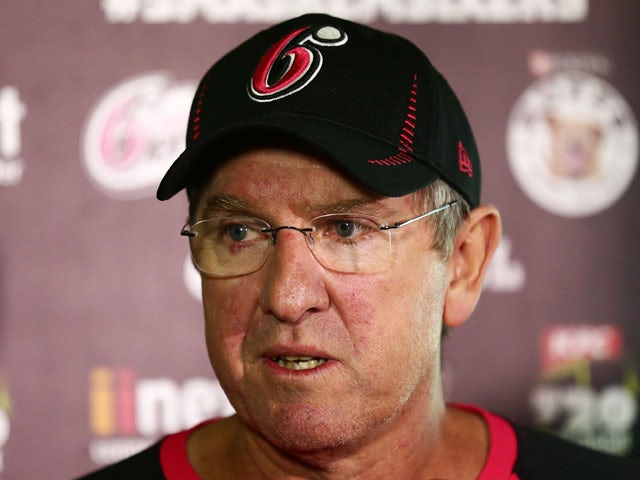 Sixers coach Trevor Bayliss speaks to the media during a Sydney Sixers Big Bash League press conference at Sydney Cricket Ground on February 4, 2014