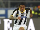 Allan Marques Loureiro of Udinese Calcio in action during the Serie A match between Atalanta BC and Udinese Calcio at Stadio Atleti Azzurri d'Italia on March 15, 2015