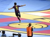 Barcelona's Uruguayan forward Luis Suarez celebrates after scoring the 1-2 during the UEFA Champions League Final football match between Juventus and FC Barcelona at the Olympic Stadium in Berlin on June 6, 2015