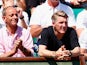 Bastian Schweinsteiger (R) watches Ana Ivanovic of Serbia in her Women's Semi final match against Lucie Safarova of Czech Repbulic on day twelve of the 2015 French Open at Roland Garros on June 4, 2015