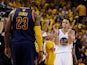 LeBron James and Stephen Curry during game one of the NBA Finals between the Golden State Warriors and Cleveland Cavaliers on June 4, 2015
