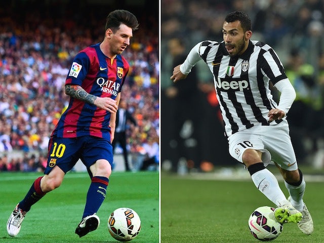 A composite image of Barcelona's Lionel Messi and Carlos Tevez of Juventus ahead of the 2015 Champions League final