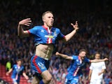 Marley Watkins of Inverness Caledonian Thistle celebrates after scoring during the William Hill Scottish Cup Final match between Falkirk and Inverness Caledonian Thistle at Hampden Park on May 30, 2015