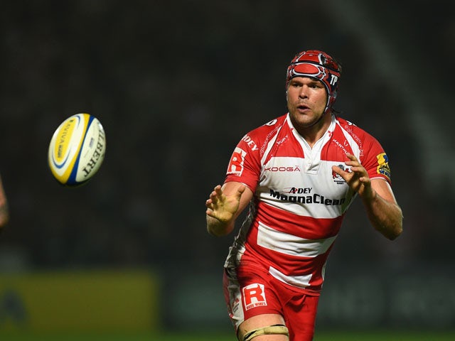Gloucester forward Tom Palmer in action during the Aviva Premiership match between Gloucester Rugby and Exeter Chiefs at Kingsholm Stadium on September 19, 2014