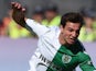 Sporting's defender Cedric Soares (L) tackles Braga's defender Andre Pinto during the Taca de Portugal (Portuguese Cup) football match final Sporting CP vs SC Braga at Jamor stadium in Oeiras, outskirts of Lisbon on May 31, 2015