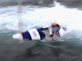 David Florence of Team GB trains in the C1 at Lee Valley White Water Centre on April 25, 2012