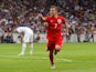 Jack Wilshere of England celebrates scoring their second goal during the UEFA EURO 2016 Qualifier between Slovenia and England on at the Stozice Arena on June 14, 2015