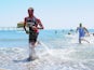 Team GB triathlete Gordon Benson exits the water on his way to winning gold at the European Games on June 14, 2015