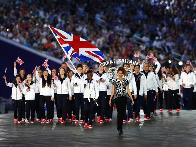 Flagbearer and boxer, Nicola Adams of Great Britain leads her team into the stadium during the Opening Ceremony for the Baku 2015 European Games at the National Stadium on June 12, 2015