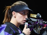 Andrea Arsovic of Serbia competes in the Womens 10m Air Rifle during day four of the Baku 2015 European Games at Baku Shooting Centre on June 16, 2015