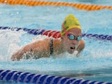 Brittany Elmslie of Australia in action before winning the women's 100m butterfly race on day one at the Aquatic Super Series swimming competition in Perth on January 30, 2015