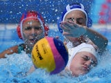 GB's Danica Brazier battles for the ball with Hila Futorian of Israel at the European Games on June 15, 2015
