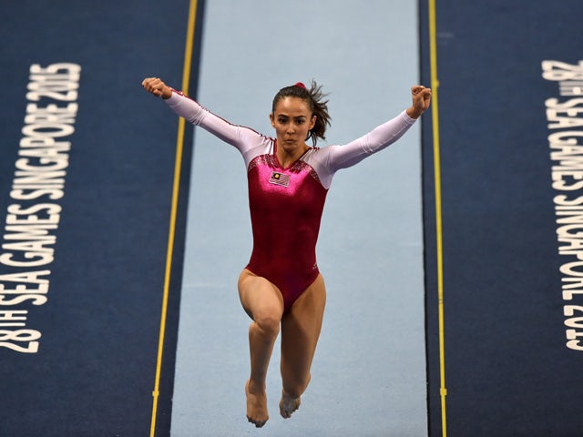 Malaysia's Farah Ann Abdul Hadi competes during the women's vault gymnastics final at the 28th Southeast Asian Games (SEA Games) in Singapore on June 9, 2015