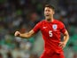 Gary Cahill of England celebrates after Jack Wilshere of England scored their first goal during the UEFA EURO 2016 Qualifier between Slovenia and England on at the Stozice Arena on June 14, 2015