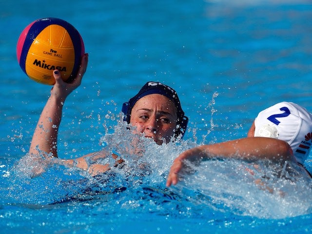 Team GB water polo star Grace Rowland in action during the final prelim against Hungary at the European Games on June 16, 2015