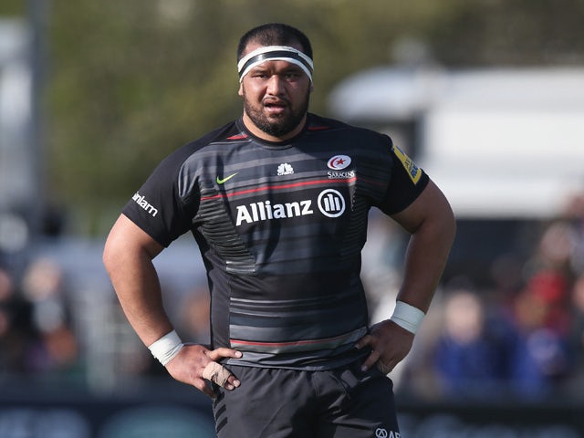 James Johnston of Saracens looks on during the Aviva Premiership match between Saracens and Leicester Tigers at Allianz Park on April 11, 2015