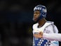 Lutalo Muhammad of Team GB reacts during his preliminary bout with Bulgaria's Teodor Georgiev at the European Games in Baku on June 18, 2015