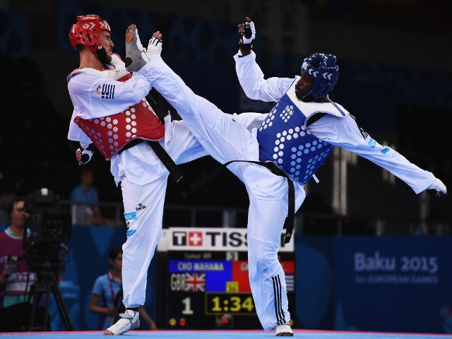 Great Britain's Mahama Cho in action during his preliminary bout at the European Games in Baku on June 19, 2015