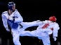 Great Britain's Martin Stamper in action during his preliminary taekwondo bout against Filip Grgic at the 2015 European Games in Baku