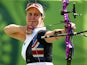 Nicky Hunt of Great Britain competes against Naomi Folkard of Great Britain in the Archery Women's Individual 1/32 Elimination during day seven of the Baku 2015 European Games at the Tofiq Bahramov Stadium on June 19, 2015