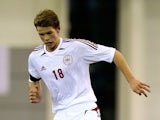 Nikolai Laursen of Demark in action during a U16 Internation match between Spain and Denmark at St Georges Park on February 14, 2014