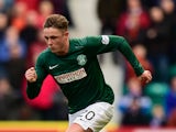Scott Allan of Hibs in action during the Scottish Championship match between Hibernian and Rangers at Easter Road on March 22, 2015
