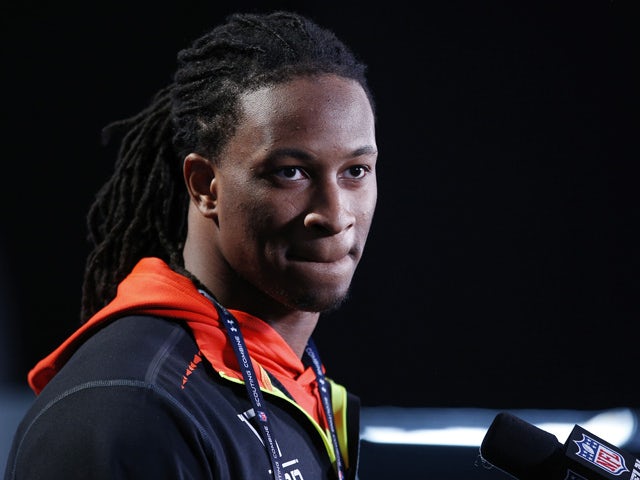 Running back Todd Gurley of Georgia speaks to the media during the 2015 NFL Scouting Combine at Lucas Oil Stadium on February 19, 2015