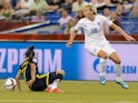 Toni Duggan #18 of England looses the ball to Carolina Arias #17 of Colombia during the 2015 FIFA Women's World Cup Group F match at Olympic Stadium on June 17, 2015