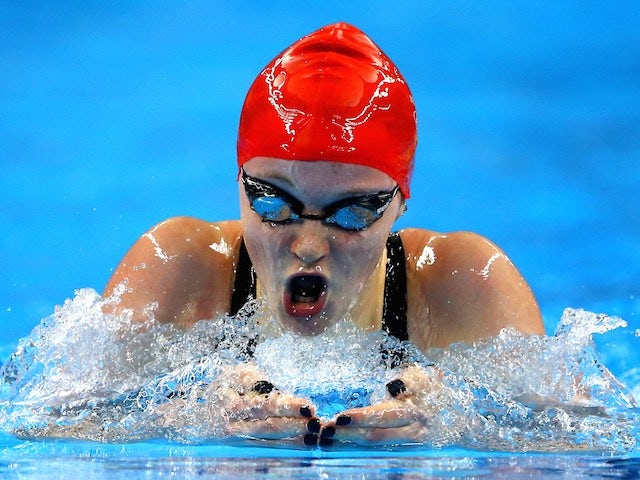 Team GB swimmer Abbie Wood in action during the women's 400m medley final at the European Games on June 23, 2015
