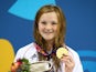 Gold medalist Abbie Wood of Great Britain poses with the medal won during the Women's 400m Individual Medley final on day eleven of the Baku 2015 European Games at the Baku Aquatics Centre on June 23, 2015