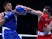 Abdulkadir Abdullayev of Azerbaijan (red) and Paul Omba Biongolo of France compete in the Men's Heavy Weight (91kg) Quarterfinal bout during day eleven of the Baku 2015 European Games at the Crystal Hall on June 23, 2015