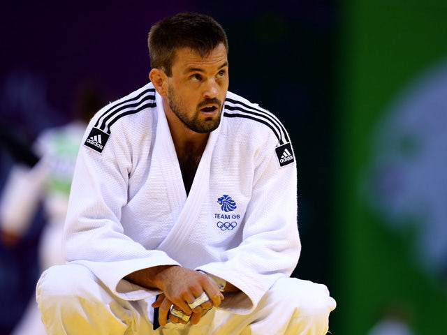 Colin Oates of Great Britain looks on after the Men's Judo -66kg round of 16 contest against Sergiu Oleinic of Portugal during day thirteen of the Baku 2015 European Games at the Heydar Aliyev Arena on June 25, 2015