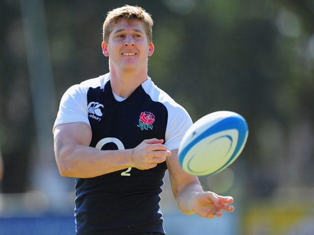 England player David Strettle in action during England Rugby training at the Jockey Club on June 6, 2013