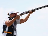 Diana Bacosi of Italy competes in the Mixed Team Skeet Final during day ten of the Baku 2015 European Games at the Baku Shooting Centre on June 22, 2015
